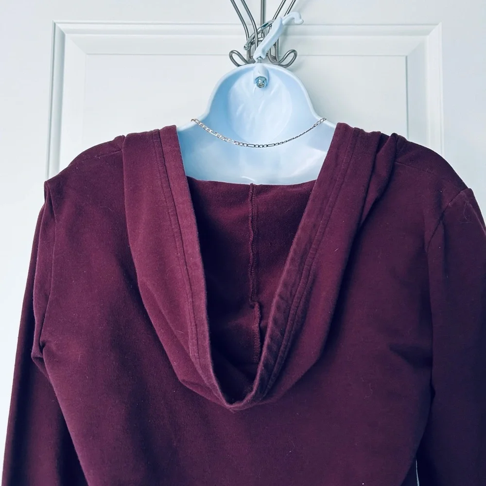 NY&Co maroon hooded sweatshirt dress Size S GUC